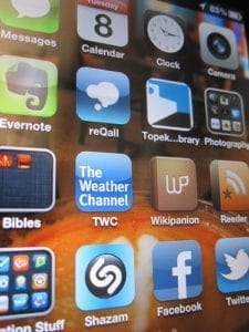 smartphone display mit apps