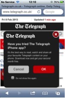 screenshot the telegraph app
