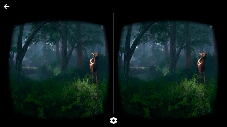 virtual reality app im wald