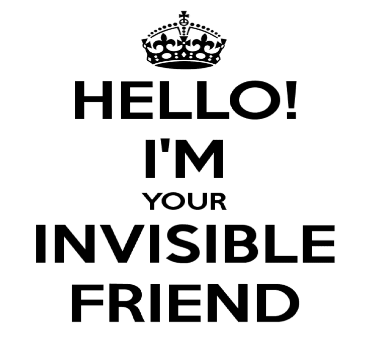 hello Im your invisible friend schwarze buchstaben