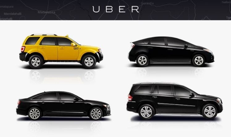 vier verschiedene auto modelle von uber