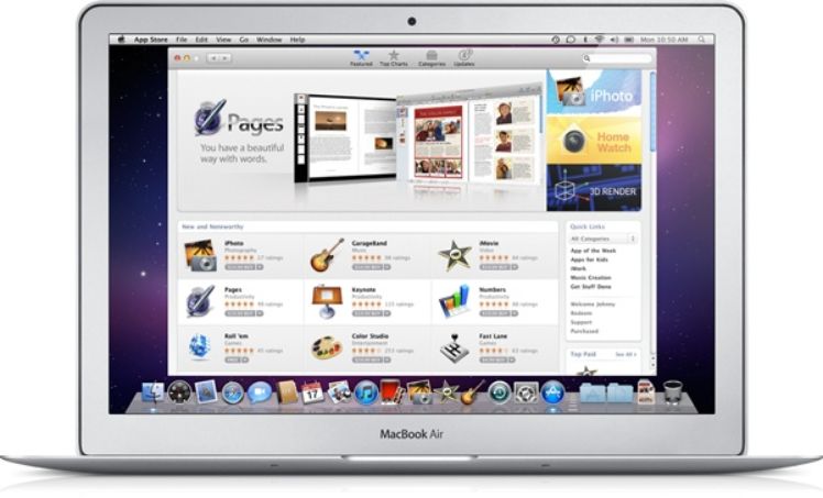 Macbook Air mit geoeffnetem App store