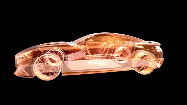 Hologramm eines Autodesigns