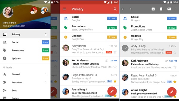 screenshot of Google Playstore and Gmail