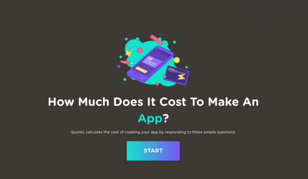 how much does it cost to make an app? start button