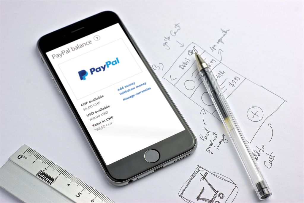 paypal app on black iphone