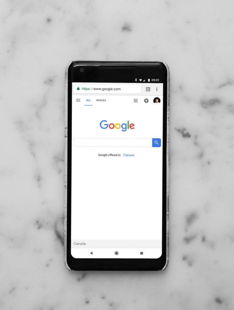 smartphone with internet browser open smartphone with internet browser open