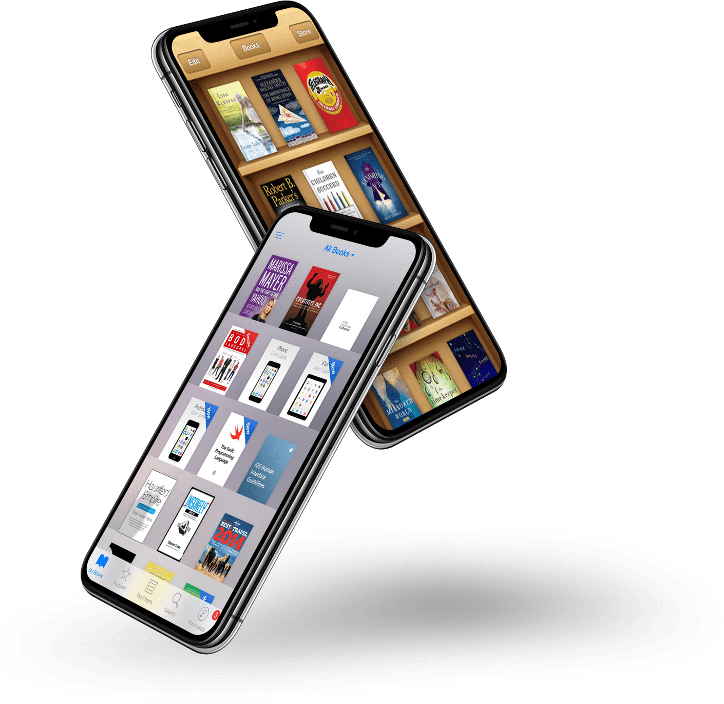 2 smartphones showcasing mobile apps 