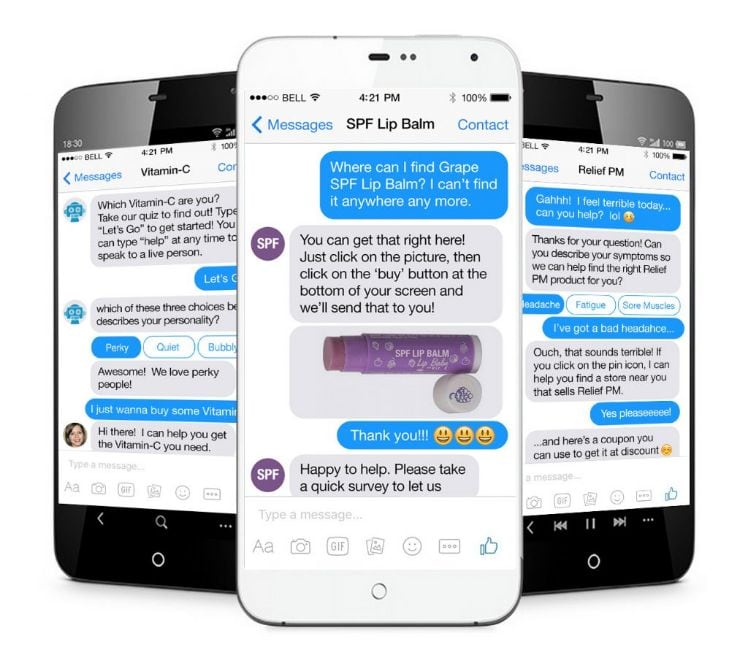 examples of chatbot conversations about healthcare products