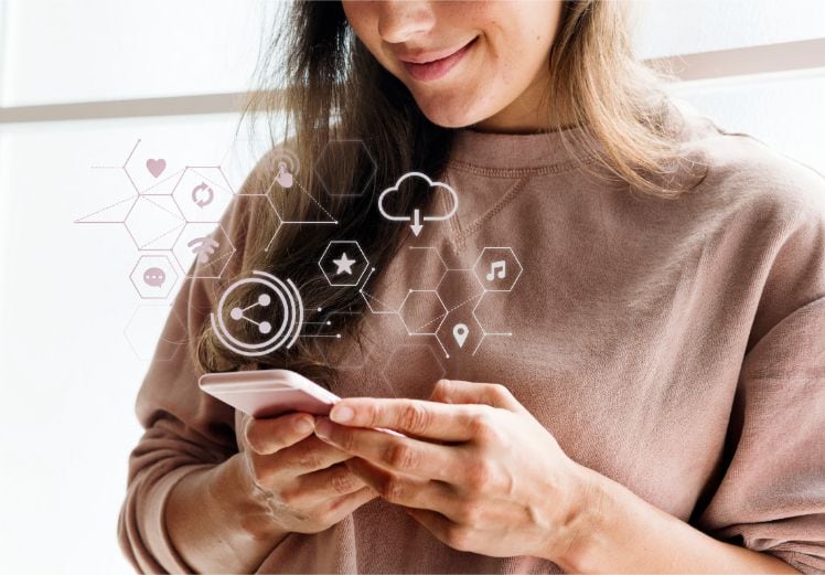 girl using smartphone