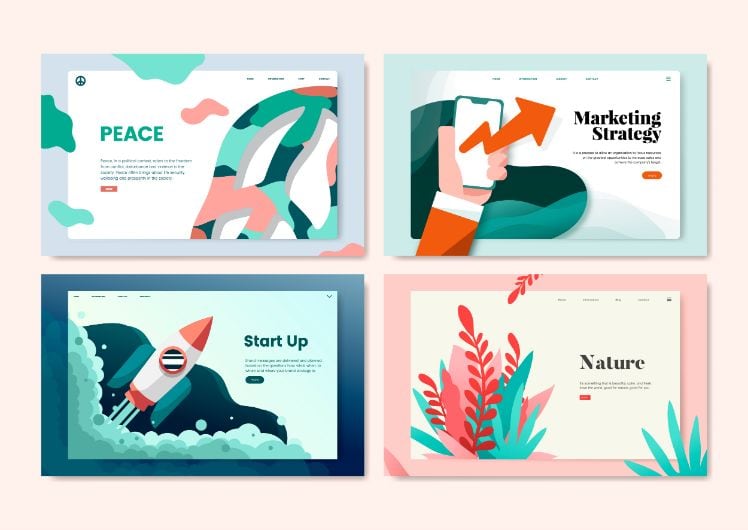 four examples for web design of an user interface four examples for web design of an user interface