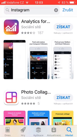 animation of different app icons by scrolling through an app store