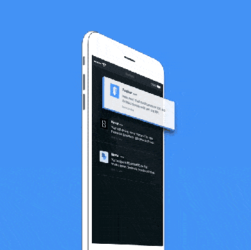 Animation of iPhone with push notifications appearing Animation of iPhone with push notifications appearing