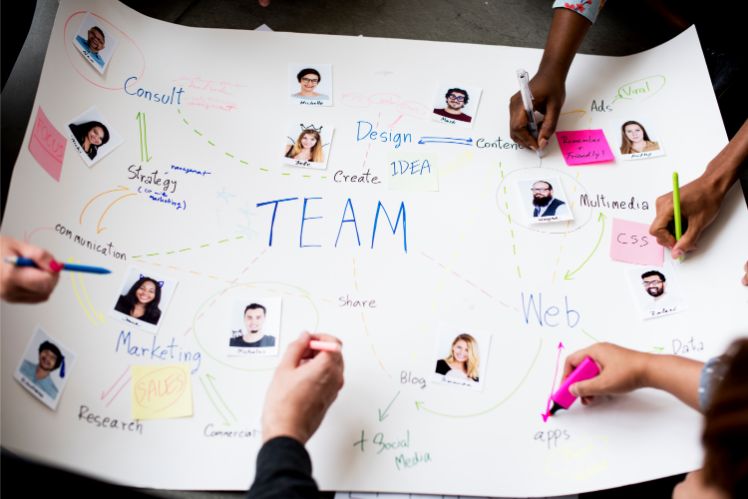 poster with team members of the development of an app poster with team members of the development of an app