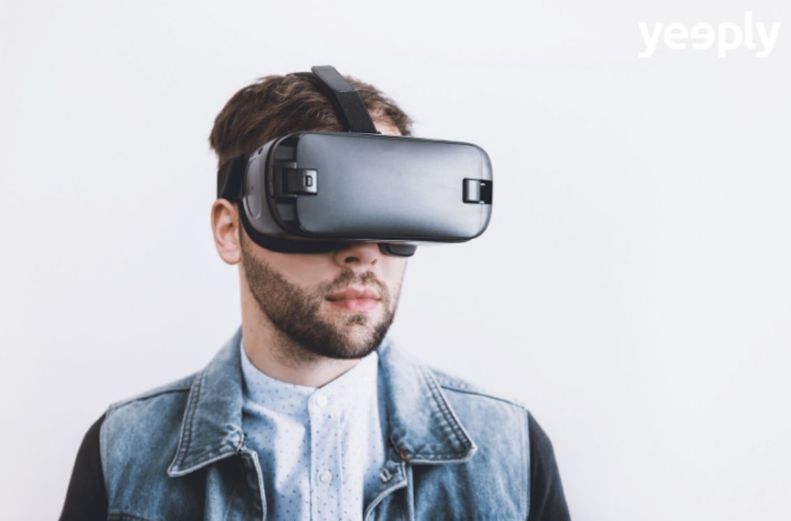 man using VR device