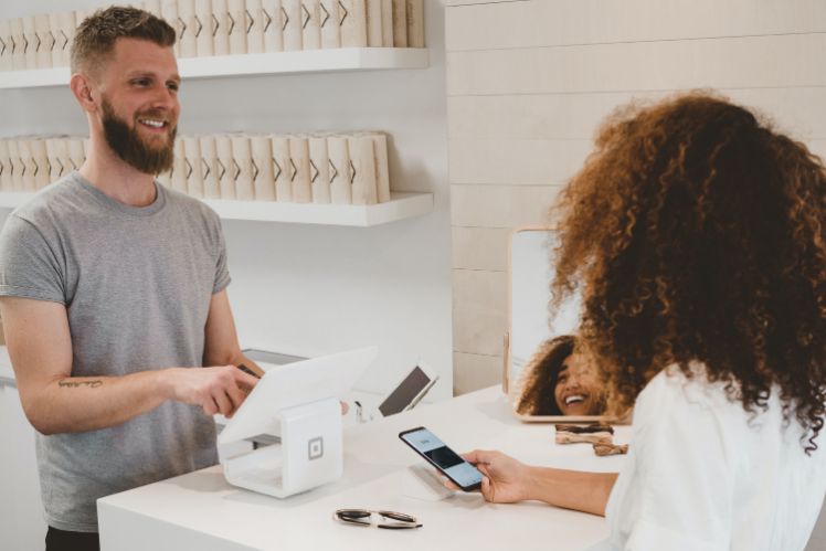 customer purchasing in a store