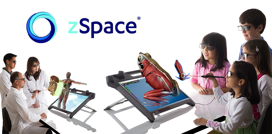 enfants autour de technologies de realite augmentee affiche zSpace