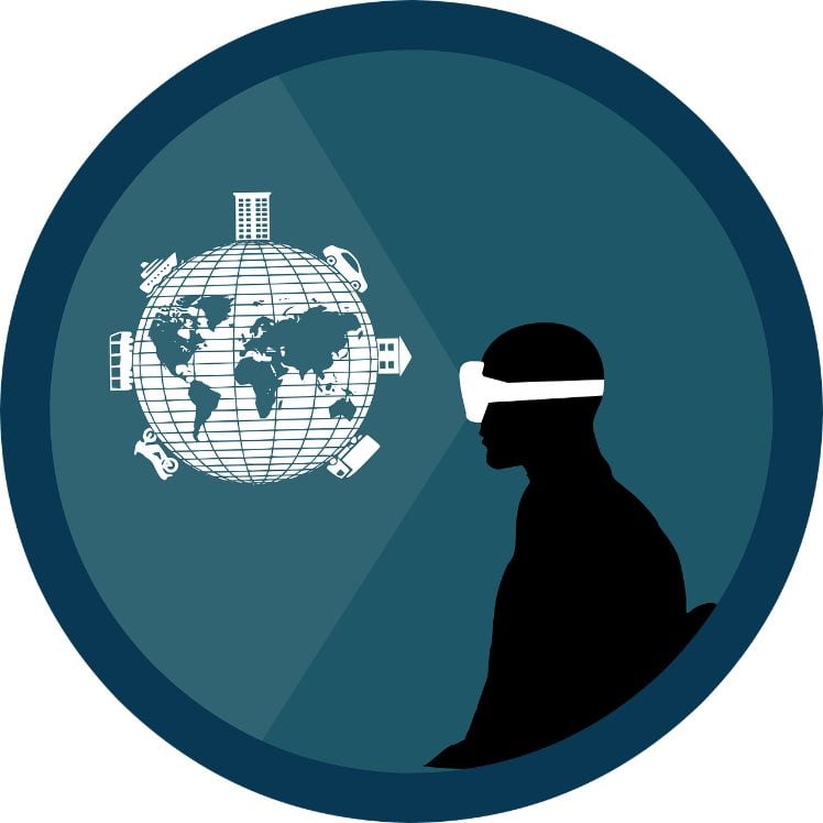illustration casque realite virtuelle ouvre sur le monde
