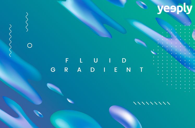 fluid gradient sur fond bleu