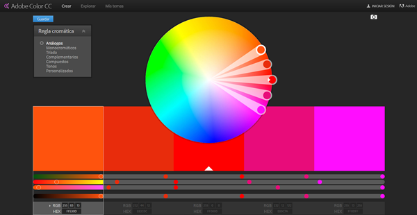 schermata Adobe Color
