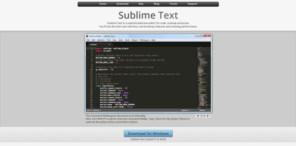 schermata Sublime Text