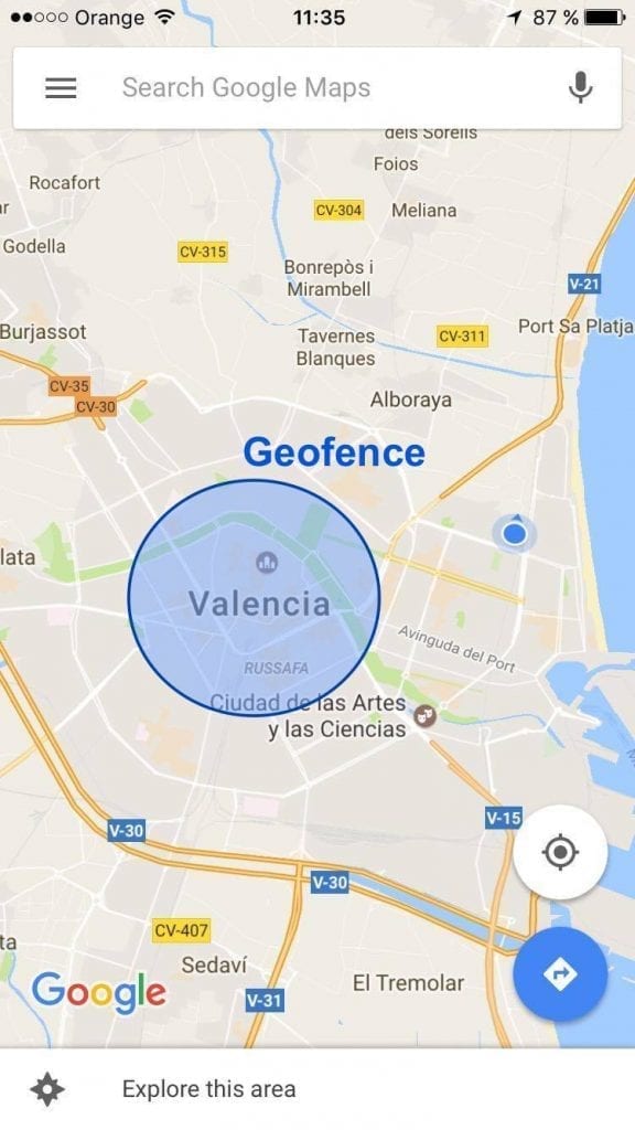 screenshot google maps su Valencia