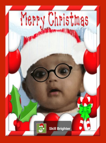 foto natalizia di un bambino