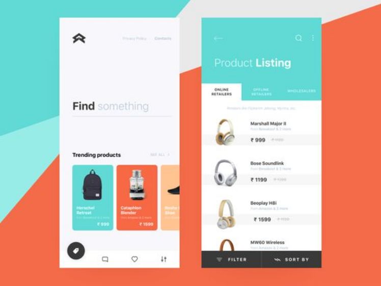 screenshot app e-commerce