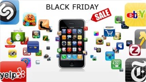 smartphone com aplicativos e descontos em Black Friday