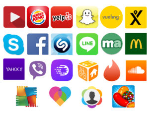 logotipos de aplicativos para dispositivos móveis