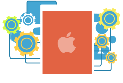 Design do sistema iOS e logotipo da Apple