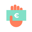 icono mano con dinero