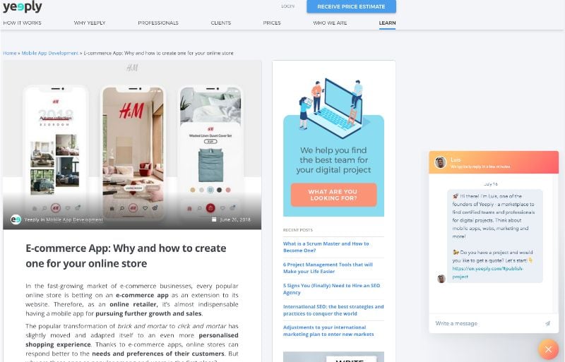 chatbot de yeeply